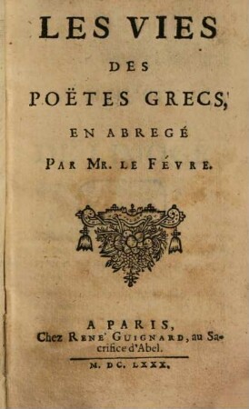 Les vies des poètes grecs