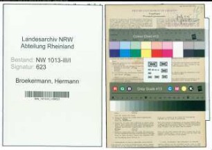 Entnazifizierung Hermann Broekermann , geb. 12.07.1890 (Schiffer)