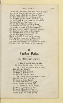 IV. Weltliche Lieder