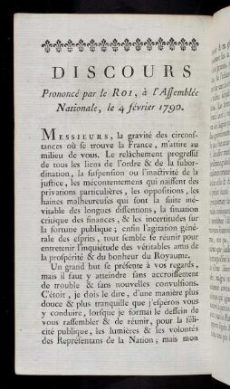 4-15, Discours Prononcé par le Roi