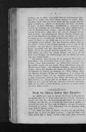 Auch die Thiere haben ihre Sprache.