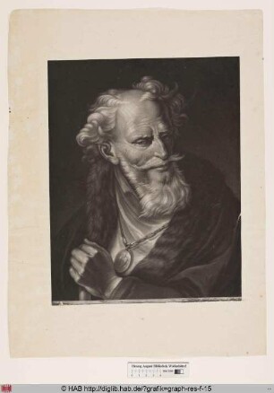 Porträt eines alten Mannes, der eine Halskette trägt und mit einem pelzgesäumten Mantel bekleidet ist.