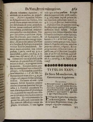 Titulus XXXV. De Statu Monachorum, & Canonicorum Regularium