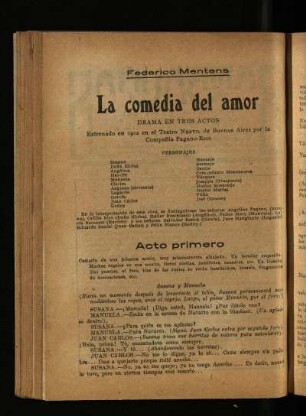 La comedia del amor : drama en tres actos