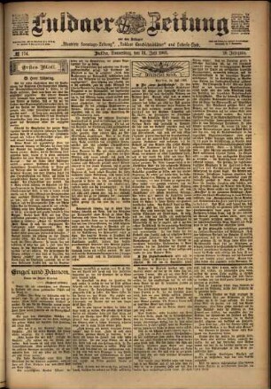 Erste Ausgabe vom Donnerstag, den 31. Juli 1902.