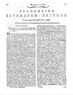 Der deutsche Zuschauer. [Bd. 1], H. 9-12. Hrsg. von Freunden der Publizität [i.e. P. A. Winkopp]. [Zürich]: [Orell] 1786