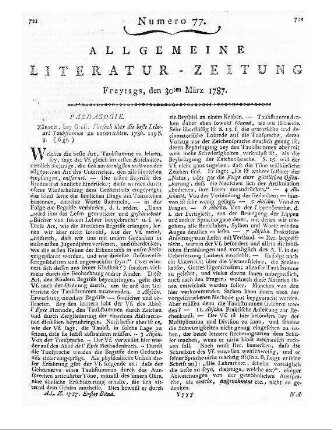 Der deutsche Zuschauer. [Bd. 1], H. 9-12. Hrsg. von Freunden der Publizität [i.e. P. A. Winkopp]. [Zürich]: [Orell] 1786