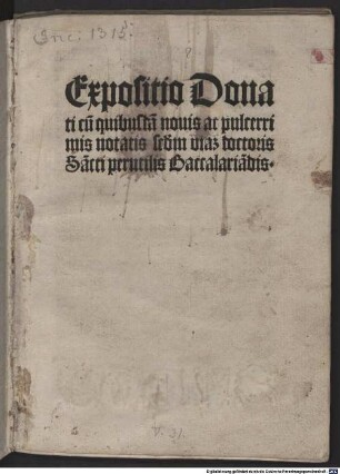 Expositio Donati secundum viam doctoris sancti
