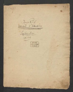Reisetagebuch : Reise nach Löbichau und Altenburg 1819