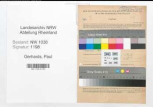Entnazifizierung Paul Gerhards , geb. 23.05.1910 (Angestellter)