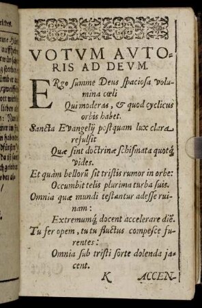Votum Autoris Ad Deum