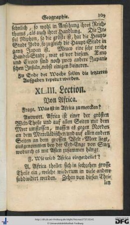XLIII - XLIV. Von Africa.