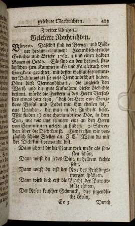 Zweiter Abschnit. Gelehrte Nachrichten.