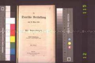 Flugschrift: Die Deutsche Verfassung vom 28. März 1849; Berlin, 1849