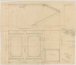 Thiersch, Friedrich von; München; Münchner - Kindl - Keller, Erweiterungsbau - Decke im Vestibül (Teilansicht, Schnitt, Detail)
