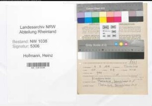 Entnazifizierung Heinz Hofmann , geb. 04.05.1914 (Beamter)