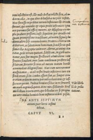 Na Ante Septimum annum puer literis institui debeat. Caput VI.