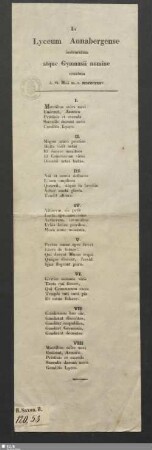 In Lyceum Annabergense instauratum atque Gymnasii nomine ornatum d. VI. Maii m.a. MDCCCXXXV : [Gedicht]