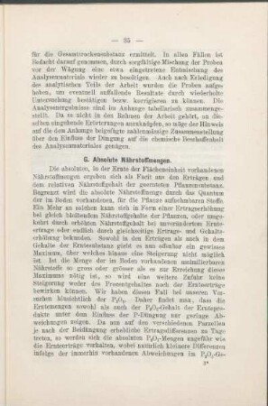 G. Absolute Nährstoffmengen.