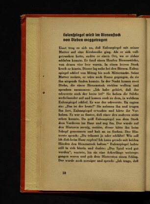 Eulenspiegel wird im Bienenstock von Dieben weggetragen
