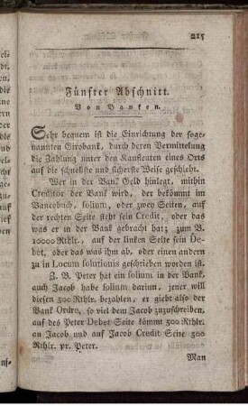 Fünfter Abschnitt. Von Banken