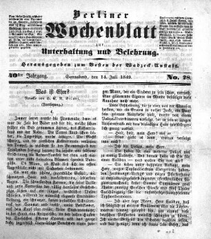 No. 28, Sonnabend, den 14. Juli 1849.