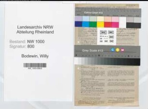 Entnazifizierung Willy Bodewin, geb. 18.02.1900 (Werkmeister)