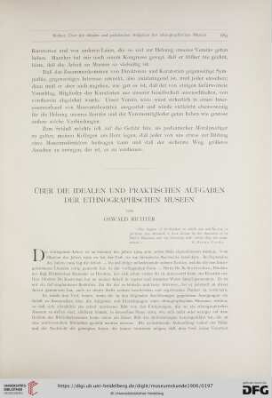 2: Über die idealen und praktischen Aufgaben der ethnographischen Museen
