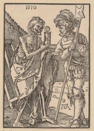 Tod und Landsknecht (Flugblatt mit einem Gedicht in 76 Verszeilen)
