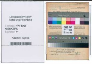 Entnazifizierung Agnes Koenen , geb. 09.02.1919 ()