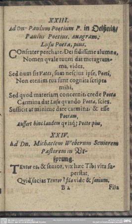XXIV. Ad Dn. Michaelem Weberum
