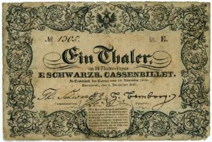 Geldschein, Taler, 4.12.1848