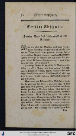 Dritter Abschnitt. Zweeter Grad des Unterrichts in der Religion.