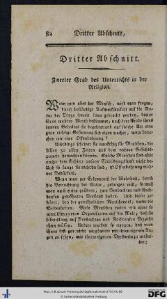 Dritter Abschnitt. Zweeter Grad des Unterrichts in der Religion.