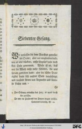 Siebenter Gesang.