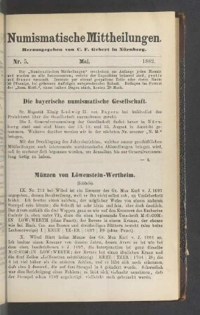 Nr. 5. Mai 1882