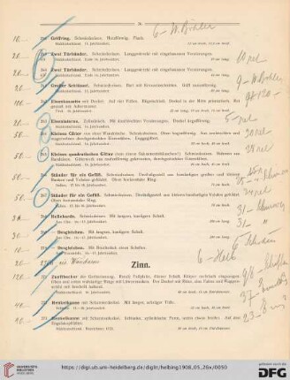Zinn (Nr. 271-282)