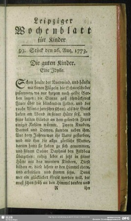 93. Stück den 26. Aug. 1773