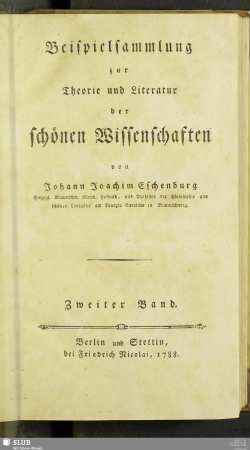 2: Beispielsammlung zur Theorie und Literatur der schönen Wissenschaften