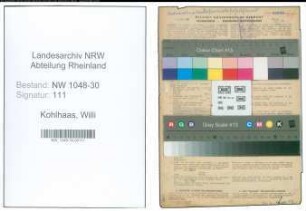 Entnazifizierung Willi Kohlhaas , geb. 15.02.1905 (Dolmetscher)