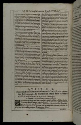 Quæstio IV. De actibus & effectibus internis & externis Charitatis; adeoque etiam de Misericordia & Beneficentia, deque dono Sapientiæ Charitati respondente, ac præceptis charitatis.
