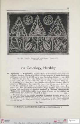 XVI. Genealogy, Heraldry (Nr. 389 - 420)