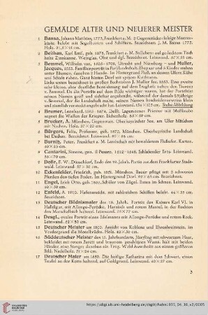 Gemälde Alter und Neuerer Meister (Nr. 1-64)