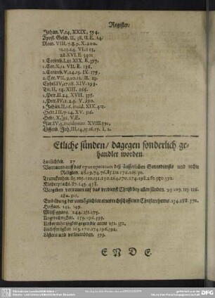 Etliche sünden, dagegen sonderlich gehandlet worden