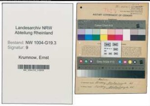 Entnazifizierung Ernst Krumnow , geb. 30.07.1901 (Schlossermeister)