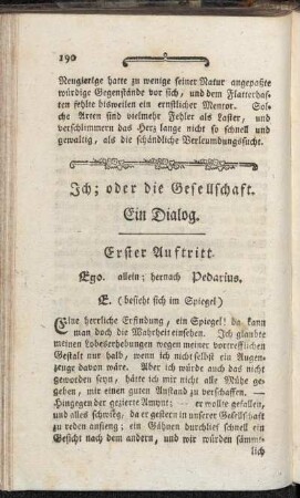 [Neunter Dialog: Ich; oder die Gesellschaft.] - Um Menschenliebe.