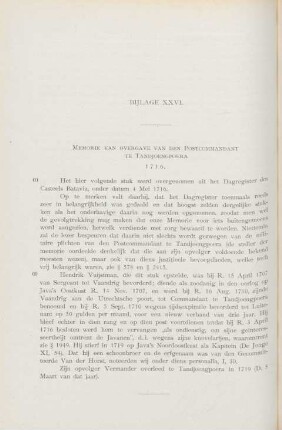 Bijlage XXVI. Memorie van overgave ..., 1716