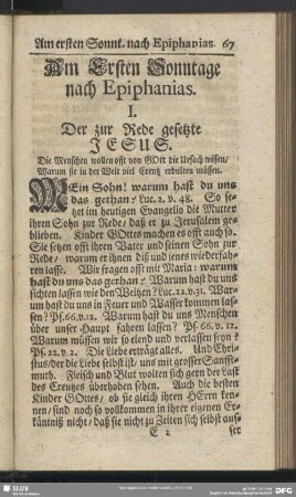 Am Ersten Sonntage nach Epiphanias