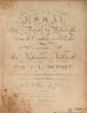 Essai sur le Doigté du Violoncelle et sur la conduite de l'Archet