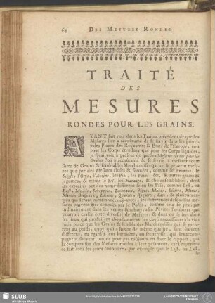 Traité Des Mesures Rondes Pour Les Grains